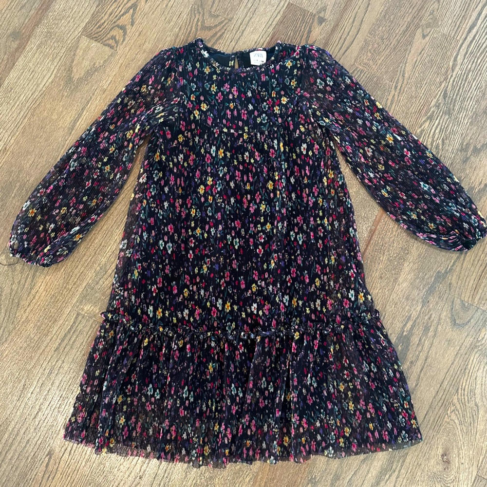 Zara- black floral dress